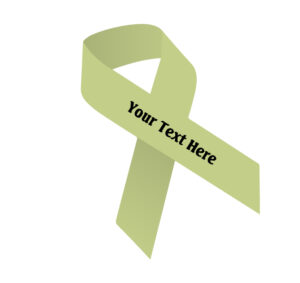 light green fabric awareness ribbon that can be imprinted with a name, date or message