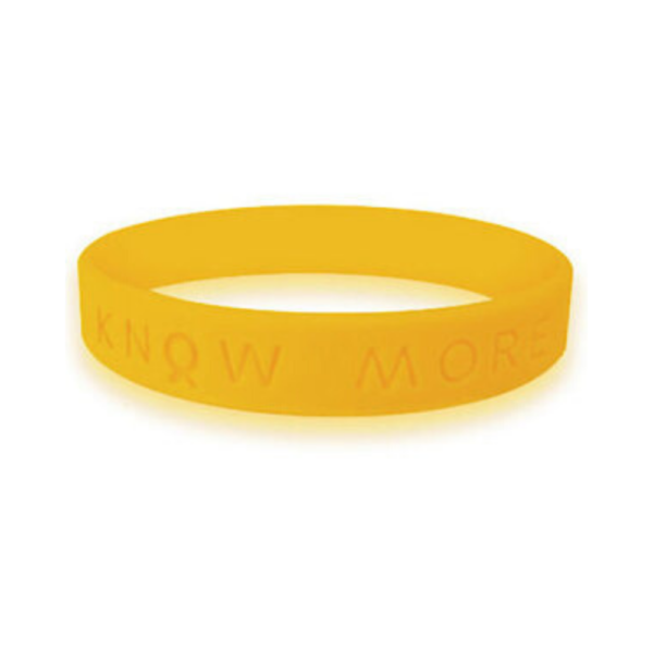 silicone rubber gold awareness wristbands | bracelets