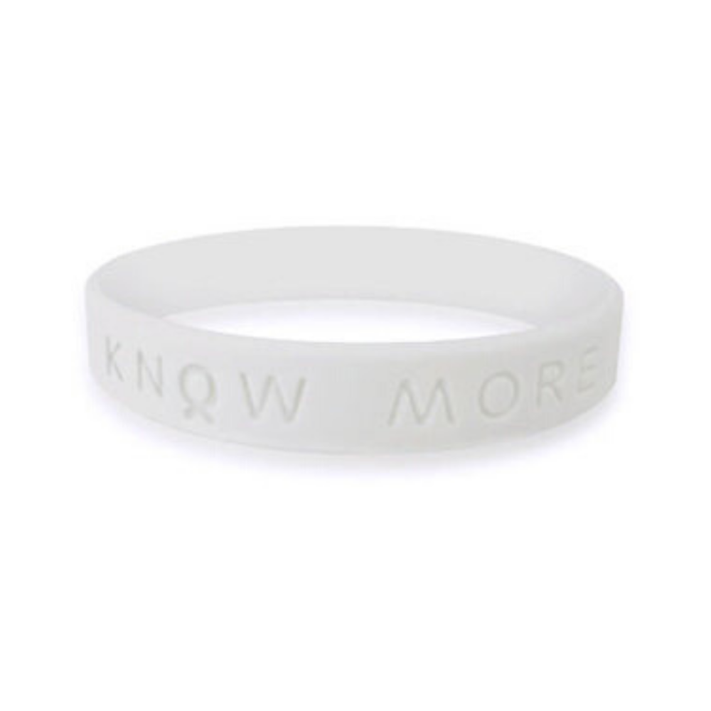 silicone rubber white awareness wristbands | bracelets