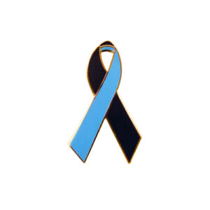 enamel black and blue awareness ribbons | pins