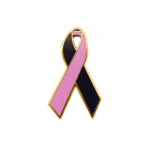 enamel black and pink awareness ribbons | pins