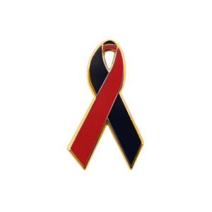 enamel black and red awareness ribbons | pins