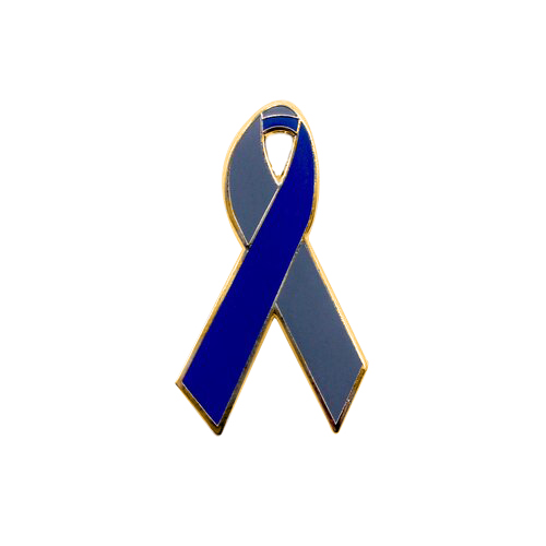 enamel blue and gray awareness ribbons