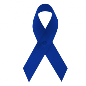 blue fabric awareness ribbons with safety pins, included, but not attached