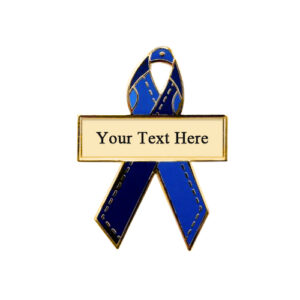 enamel denim blue jeans personalized awareness ribbon pins