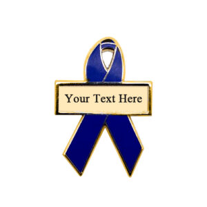 enamel blue personalized awareness ribbon pins