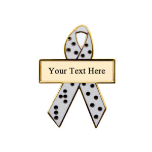 enamel braille personalized awareness ribbon pins