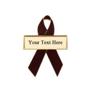 enamel brown personalized awareness ribbon pins