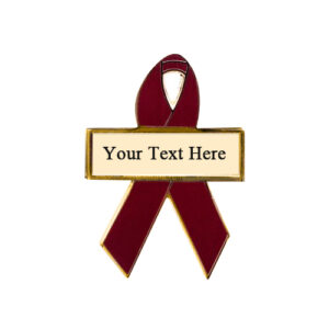 enamel burgundy personalized awareness ribbon pins