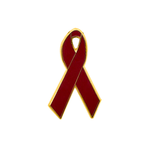 enamel burgundy awareness ribbons | pins