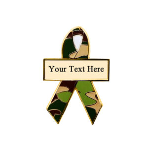 enamel camouflage military personalized awareness ribbon pins