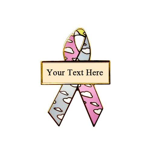 enamel cloud personalized awareness ribbon pins