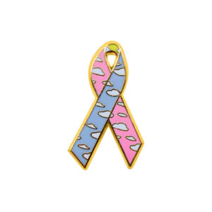 enamel pink, yellow and light blue awareness ribbons | pins