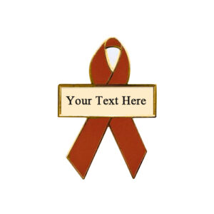 enamel copper personalized awareness ribbon pins