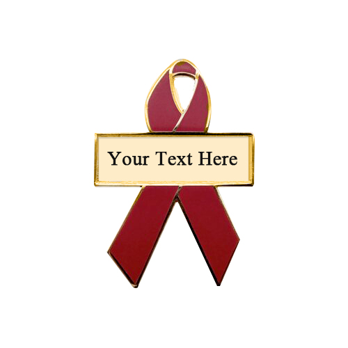 enamel cranberry personalized awareness ribbon pins