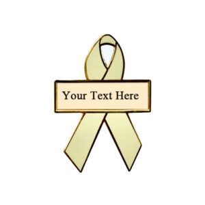 enamel cream personalized awareness ribbon pins