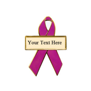 enamel fuchsia personalized awareness ribbon pins