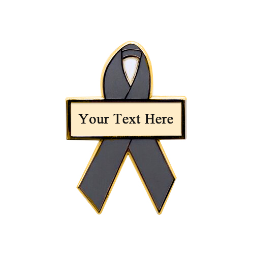 enamel gray personalized awareness ribbon pins