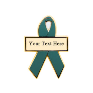 enamel green personalized awareness ribbon pins