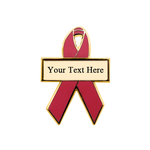 enamel hot pink personalized awareness ribbon pins