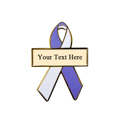 enamel lavender and white personalized awareness ribbon pins