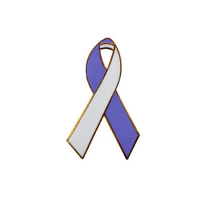 enamel lavender and white awareness ribbons | pins