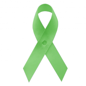 light green fabric awareness ribbons with safety pins, included, but not attached