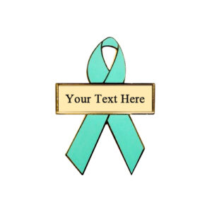 enamel light green personalized awareness ribbon pins