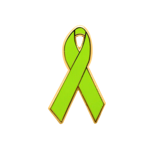 enamel lime green awareness ribbons | pins
