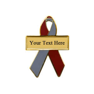 enamel maroon and gray personalized awareness ribbon pins