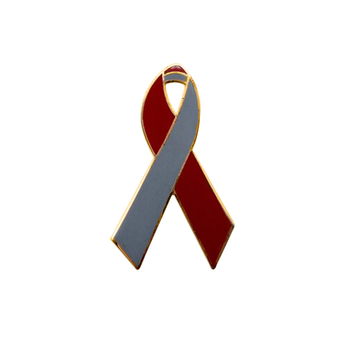 enamel maroon and gray awareness ribbons | pins