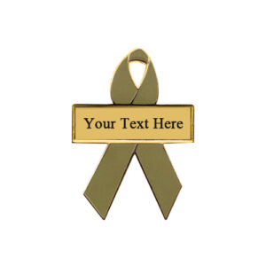 enamel olive green personalized awareness ribbon pins