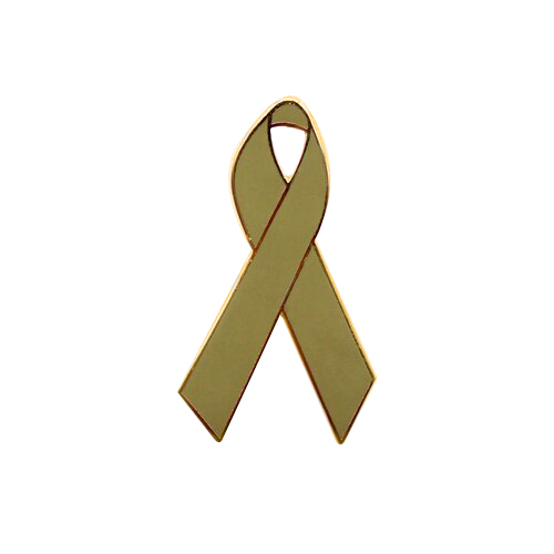 enamel olive green awareness ribbons | pins