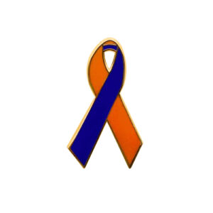 enamel orange and blue awareness ribbons | pins