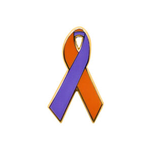 enamel orange and lavender awareness ribbons | pins