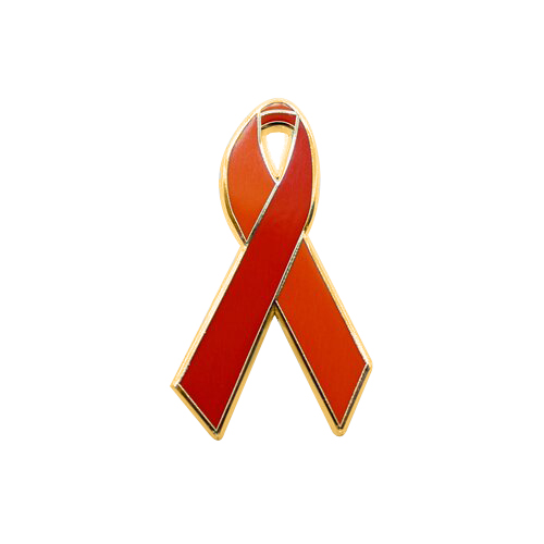 enamel orange and red awareness ribbons | pins