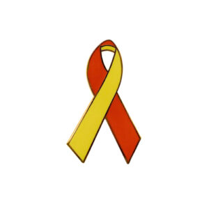 enamel orange and yellow awareness ribbons | pins