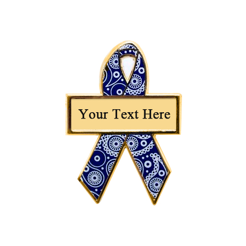 enamel printed paisley personalized awareness ribbon pins