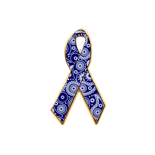 enamel paisley awareness ribbons | pins