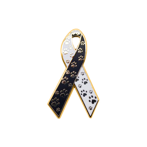 enamel animal paw prints awareness ribbons | pins