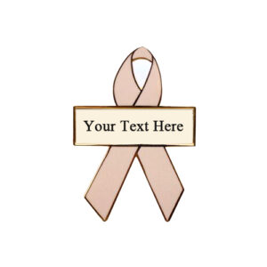 enamel peach personalized awareness ribbon pins