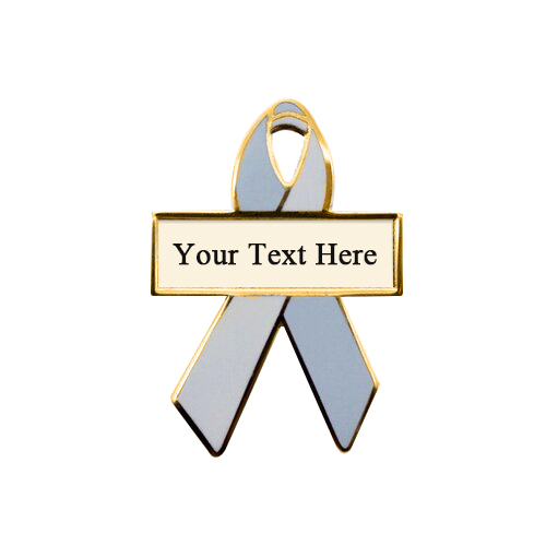 enamel pearl and white personalized awareness ribbon pins