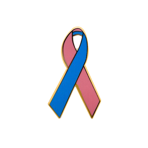 enamel pink and blue awareness ribbons | pins