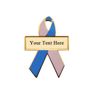 enamel pink and teal personalized awareness ribbon pins