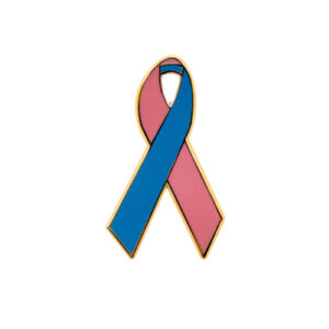 enamel pink and teal awareness ribbons | pins