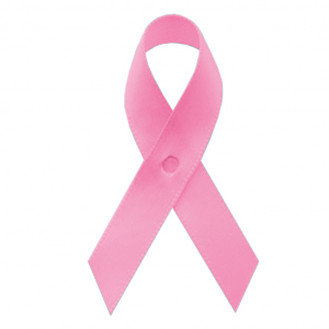 pink fabric awareness ribbons with safety pins, included, but not attached