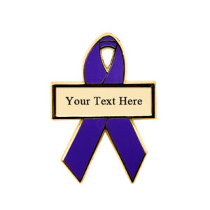 enamel purple personalized awareness ribbon pins