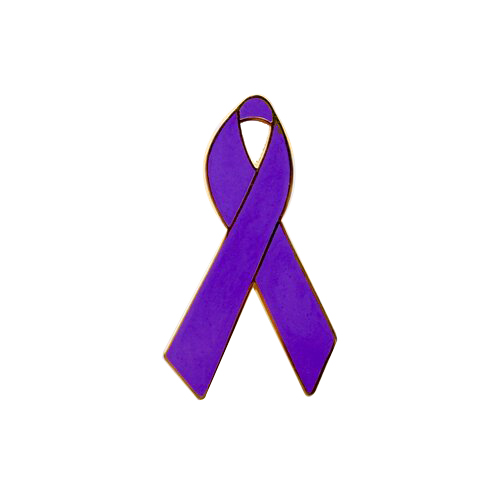 Purple Awareness Ribbon Lapel Tie Hat Cap Pin Badge Bow Brooch 