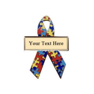 enamel puzzle pieces personalized awareness ribbon pins