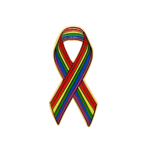 enamel rainbow awareness ribbons | pins